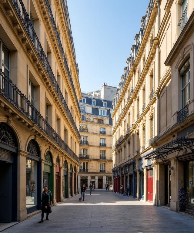 Vue architecturale du quartier du Passage Hébrard à Paris